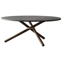 Eberhart Furniture Bertha coffee table, 90 cm, dark concrete - dark oak
