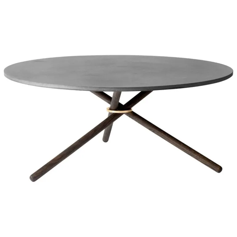 Eberhart Furniture Edda coffee table, 105 cm, dark concrete - dark oak