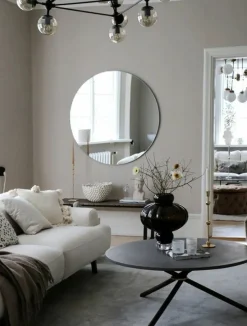 Eberhart Furniture Edda coffee table, 105 cm, dark concrete - dark oak