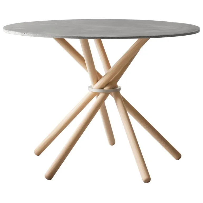 Eberhart Furniture Hector dining table, 105 cm, light concrete - light oak