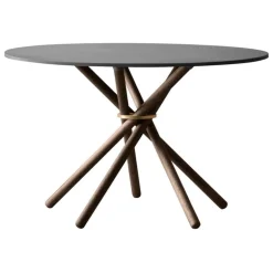 Eberhart Furniture Hector dining table, 120 cm, dark concrete - dark oak