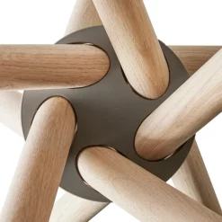 Eberhart Furniture Hector dining table, 120 cm, light concrete - light oak