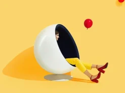 Eero Aarnio Originals Ball Chair, white - black