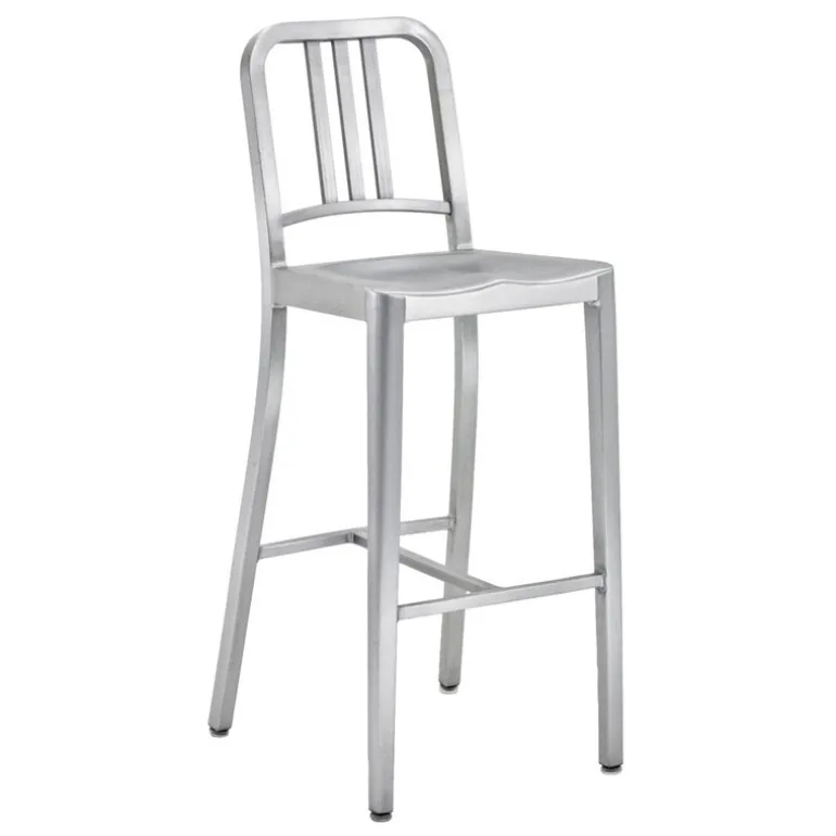 Emeco 1006 Navy bar stool, brushed aluminium