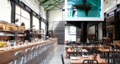 Emeco 1006 Navy counter stool, brushed aluminium