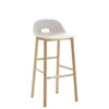 Emeco Alfi bar stool, low back, white - natural ash
