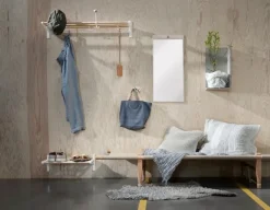 Essem Design Nostalgi hat/shoe rack, 100 cm, oak - aluminium