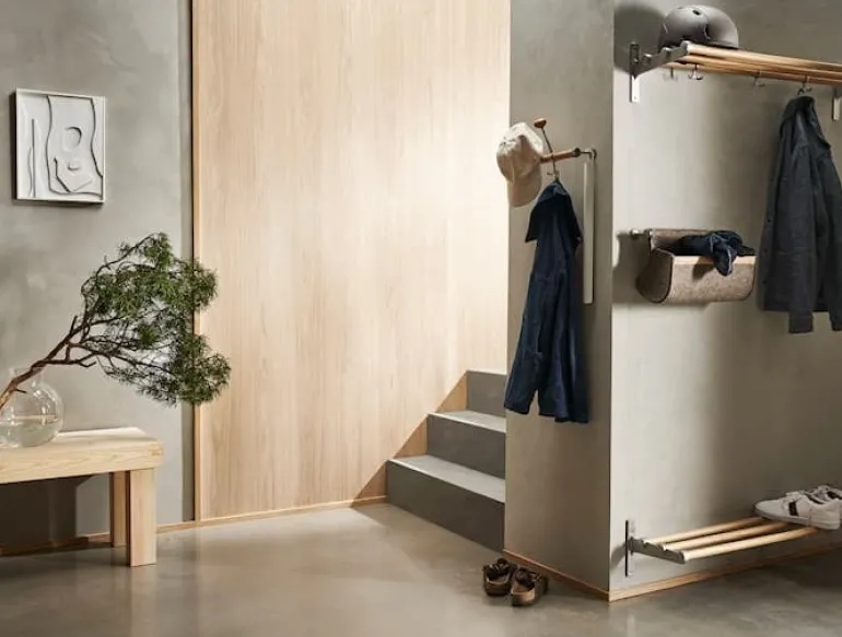 Essem Design Nostalgi hat/shoe rack, 100 cm, black stained oak - black