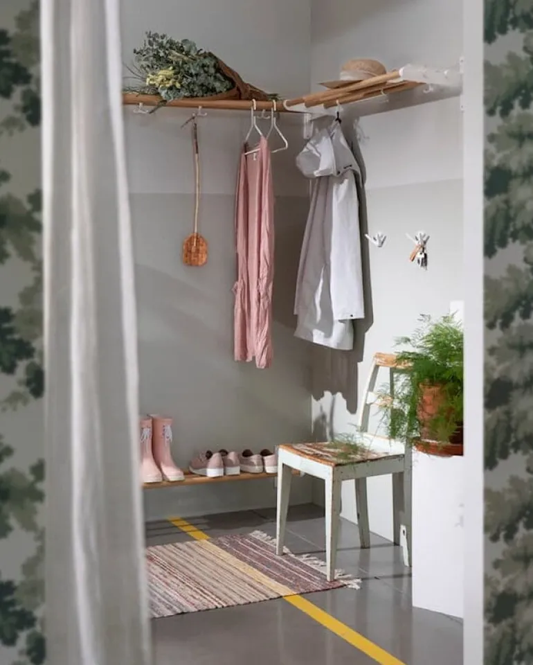 Essem Design Nostalgi hat/shoe rack, 100 cm, black stained oak - black