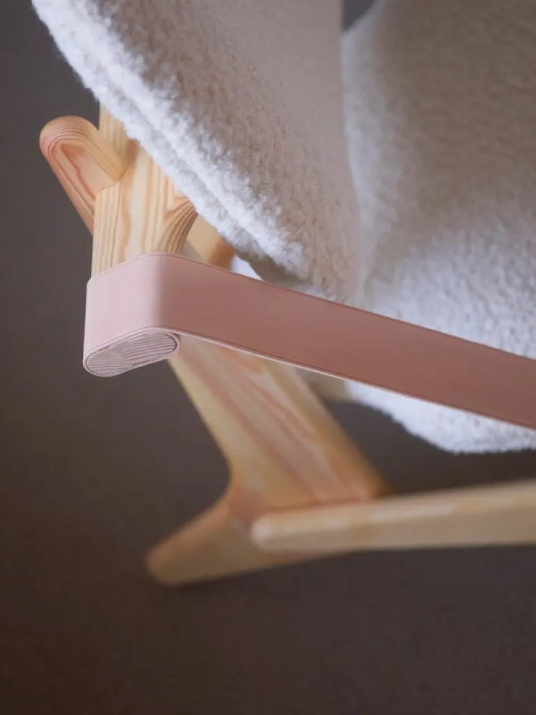 Fasetti Jumbo lounge chair, oiled pine - Makalu natural white