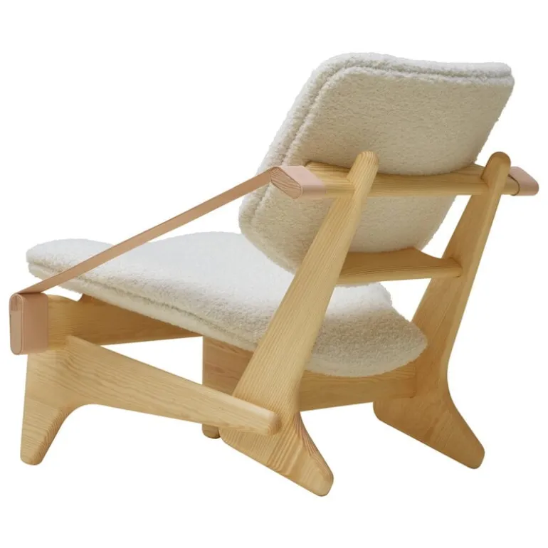 Fasetti Jumbo lounge chair, oiled pine - Makalu natural white