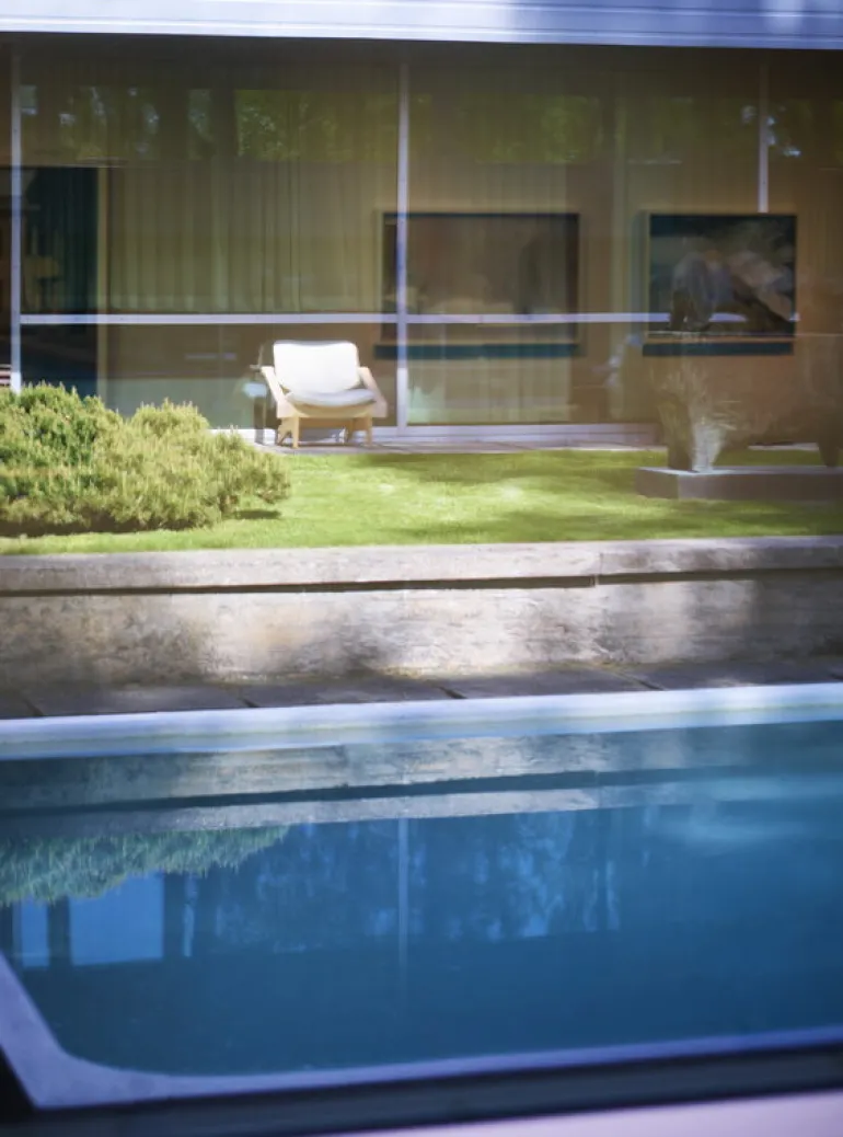 Fasetti Jumbo lounge chair, oiled pine - Makalu natural white