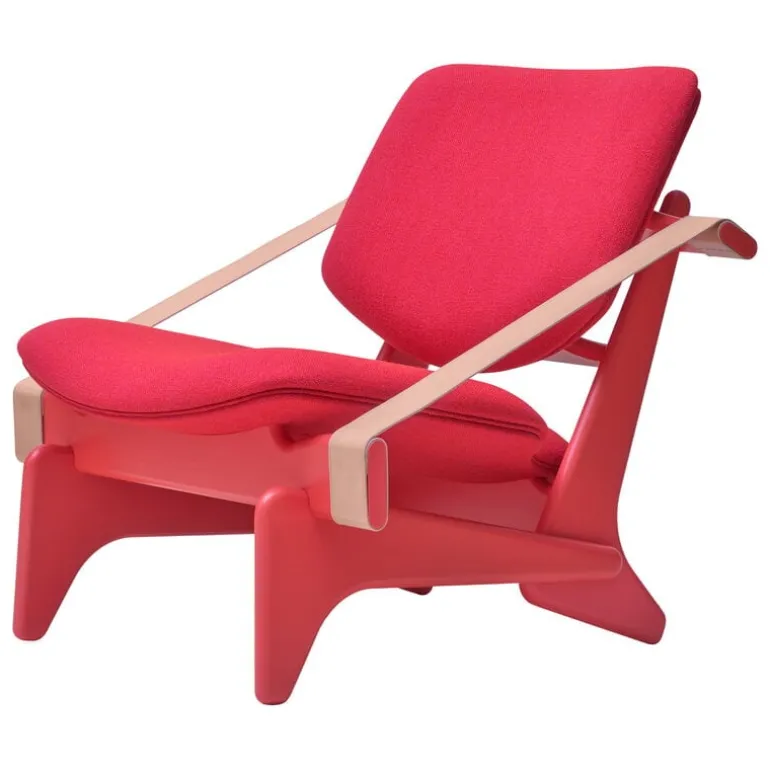 Fasetti Jumbo lounge chair, salmon red - Hallingdal red