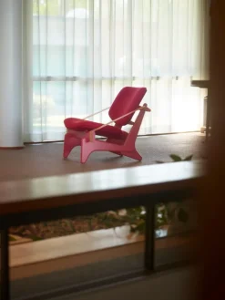 Fasetti Jumbo lounge chair, salmon red - Hallingdal red