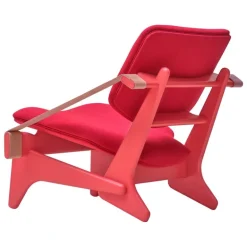 Fasetti Jumbo lounge chair, salmon red - Hallingdal red