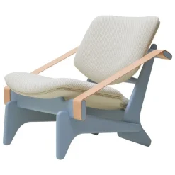 Fasetti Jumbo lounge chair, dove grey - Coda natural white