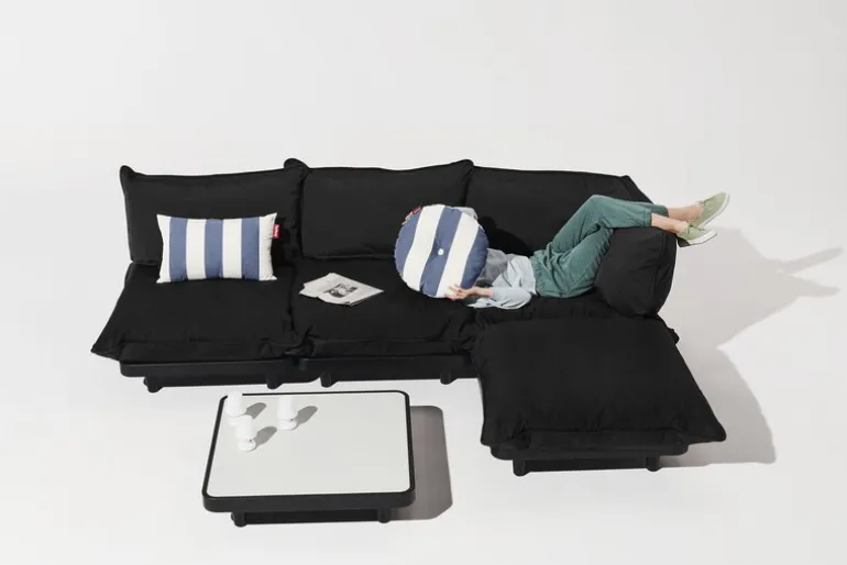 Fatboy King Outdoor pillow, stripe ocean blue