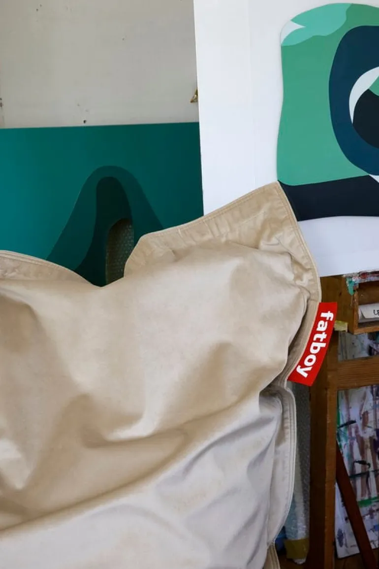 Fatboy Original Slim Velvet Recycled bean bag, camel