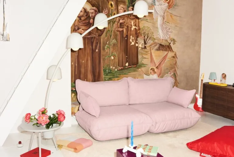 Fatboy Sumo Medium sofa, Weave bubble pink