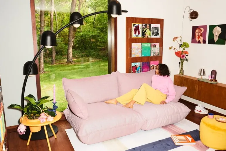 Fatboy Sumo Medium sofa, Weave bubble pink