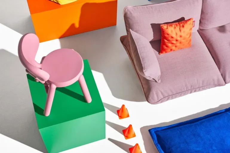 Fatboy Sumo Medium sofa, Weave bubble pink