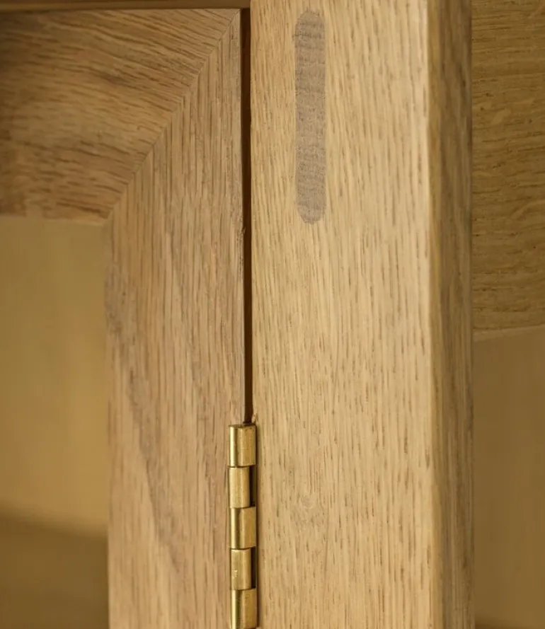 FDB Møbler A90 Boderne display case, 127 cm, lacquered oak