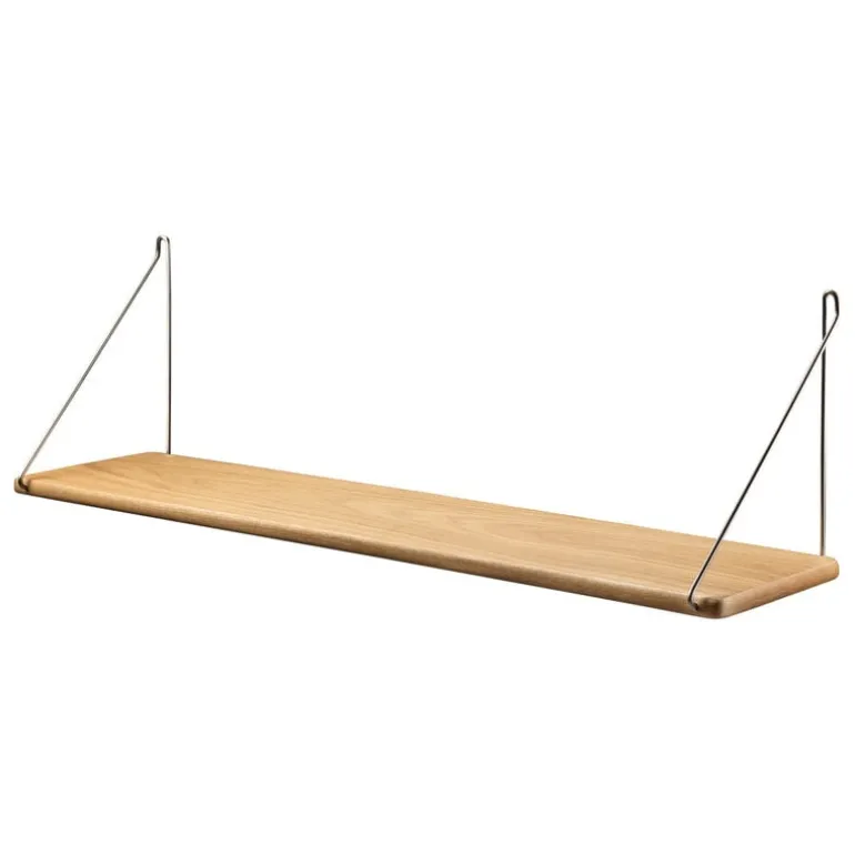 FDB Møbler B145 shelf, 20 x 90 cm, lacquered oak - grey
