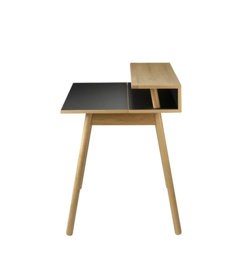 FDB Møbler C68 Nørrebro desk, oak - black linoleum