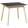 FDB Møbler C35A dining table, 82 x 82 cm, oak - black linoleum