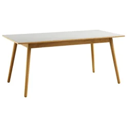 FDB Møbler C35B dining table, 160 x 82 cm, oak - light grey linoleum
