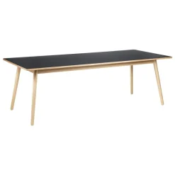 FDB Møbler C35C dining table, 220 x 95 cm, oak - black linoleum