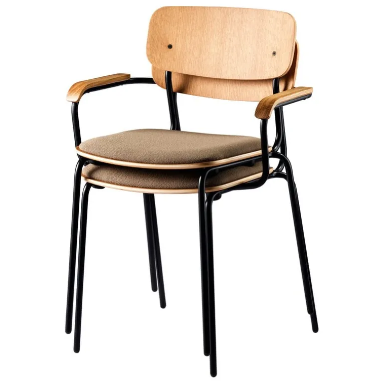 FDB Møbler J182 Holmen chair, oak veneer - Grain Taupe