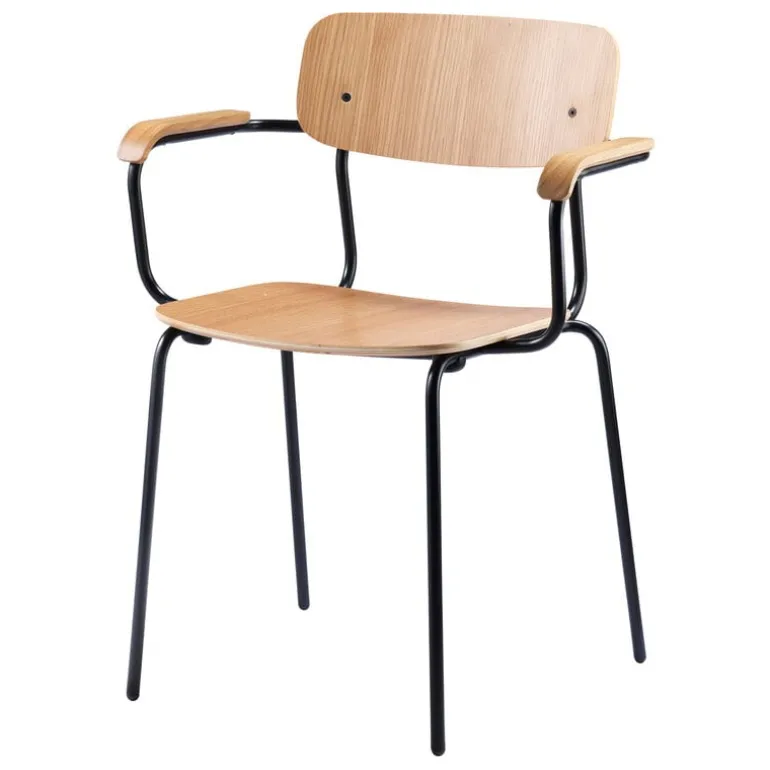 FDB Møbler J183 Holmen chair with armrests, oak veneer