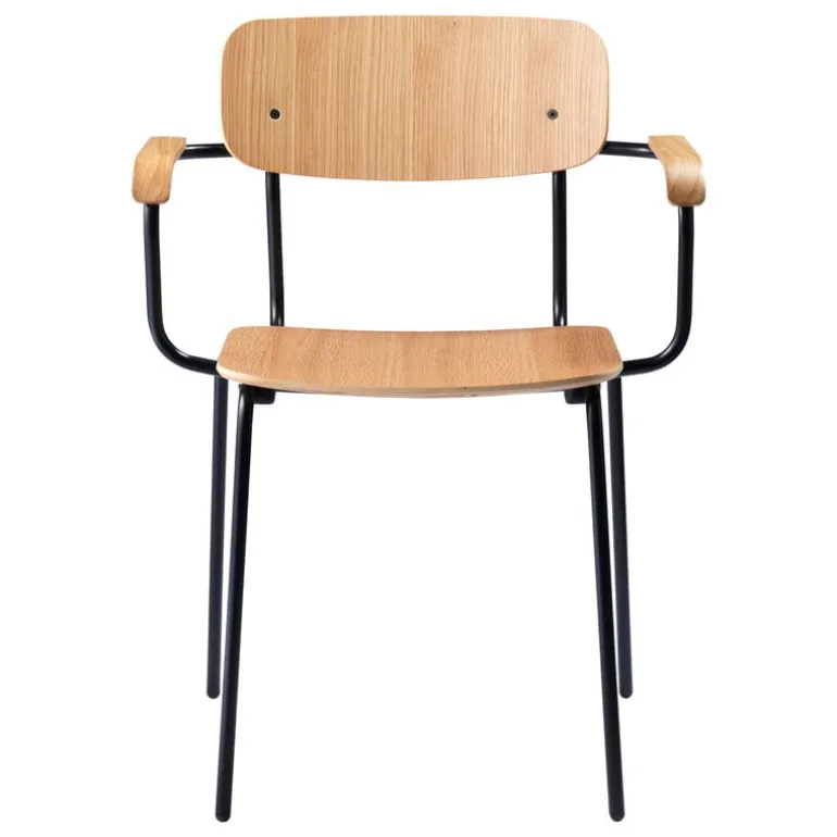 FDB Møbler J183 Holmen chair with armrests, oak veneer