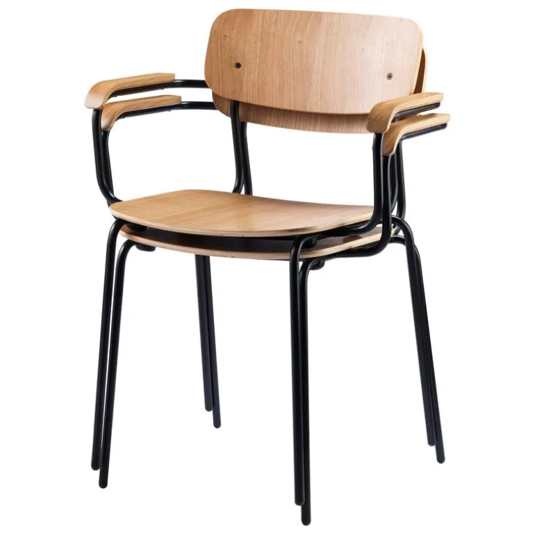 FDB Møbler J183 Holmen chair with armrests, oak veneer