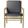 FDB Møbler J147 lounge chair, oak - black leather