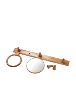 FDB Møbler Q5 Allé mirror, oak - natural leather