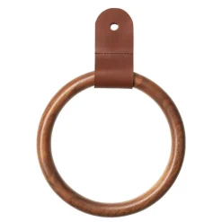 FDB Møbler Q4 Allé scarf ring, walnut - brown leather