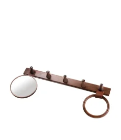 FDB Møbler Q4 Allé scarf ring, walnut - brown leather