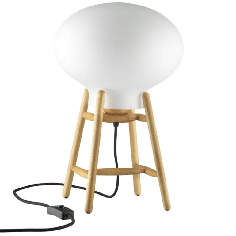FDB Møbler U4 Hiti table lamp, oak - opal glass