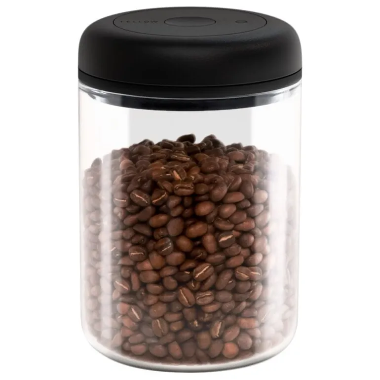 Fellow Atmos vacuum canister, 1,2 L, clear glass - matte black