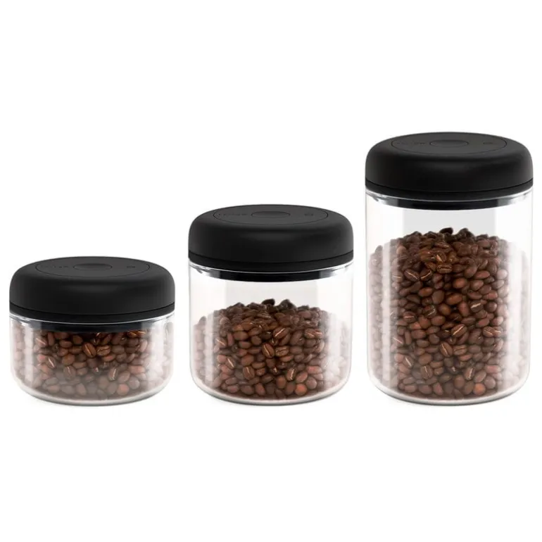 Fellow Atmos vacuum canister, 1,2 L, clear glass - matte black