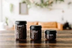 Fellow Atmos vacuum canister, 1,2 L, clear glass - matte black