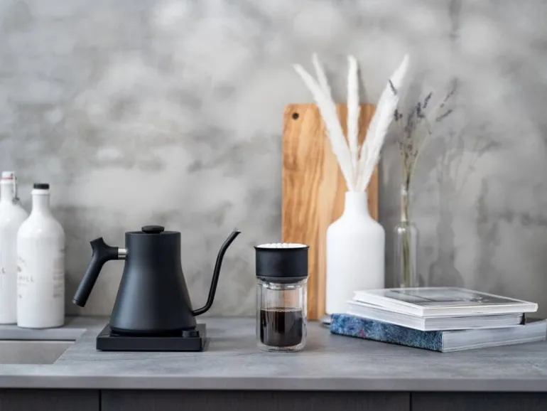 Fellow Stagg X pour-over coffee set with tasting glass