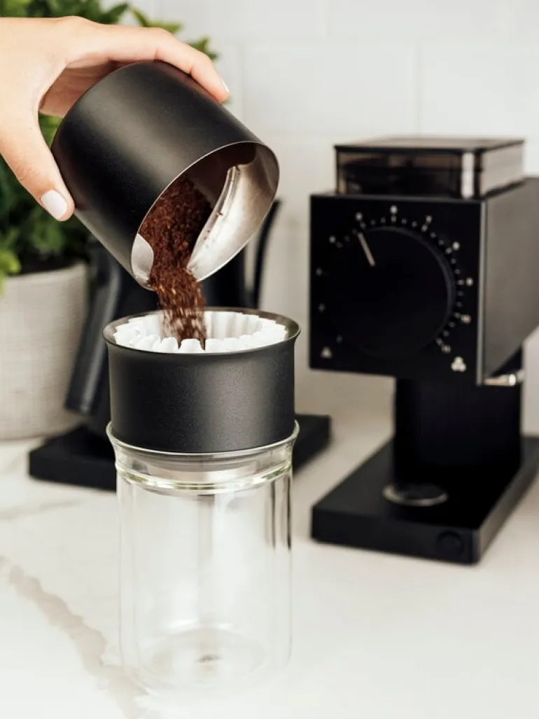 Fellow Stagg X pour-over coffee set with tasting glass