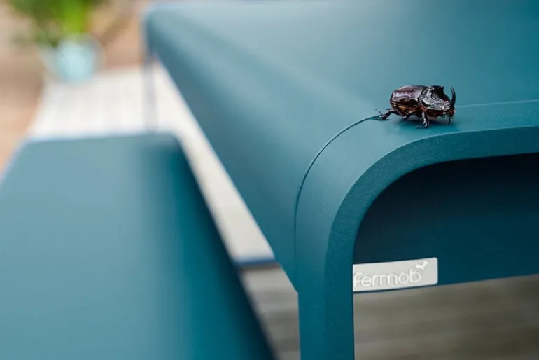 Fermob Bellevie table, 196 x 90 cm, acapulco blue