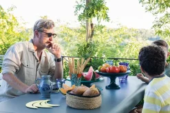 Fermob Bellevie table, 196 x 90 cm, acapulco blue