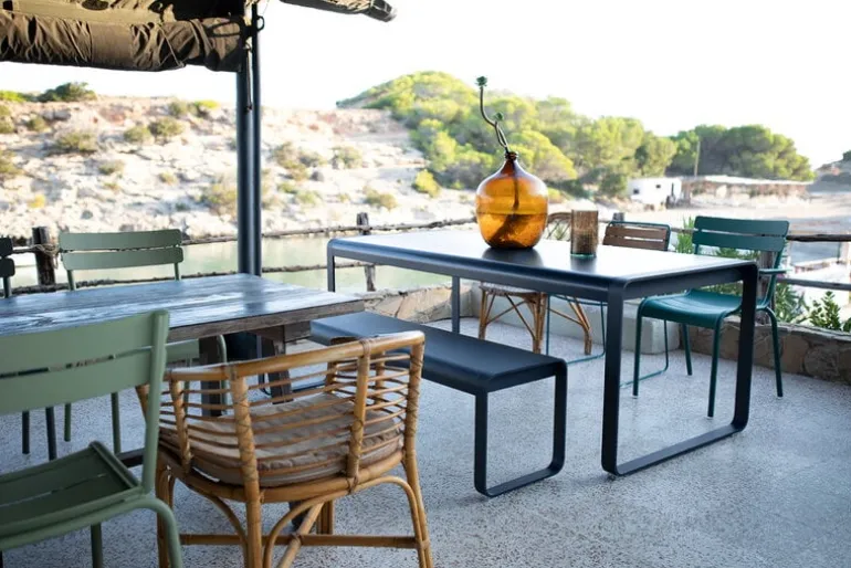 Fermob Bellevie table, 196 x 90 cm, acapulco blue