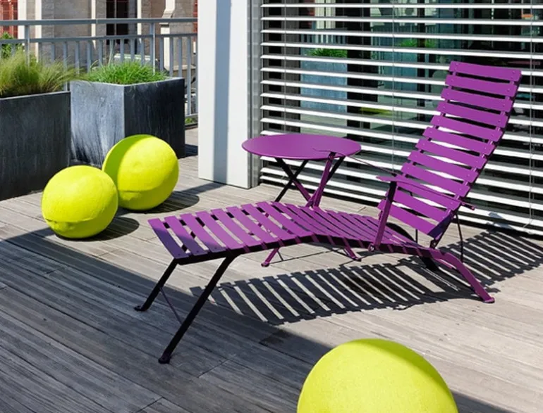 Fermob Bistro Metal chaise longue, cotton white