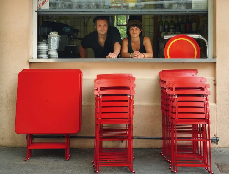 Fermob Bistro table, 77 x 57 cm, chili